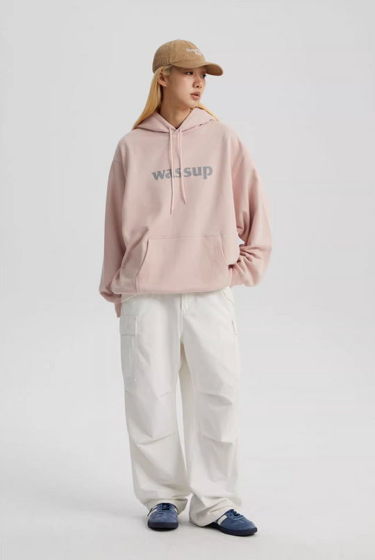 Wassup House Basic 3D Foam Logo Print Hoodie