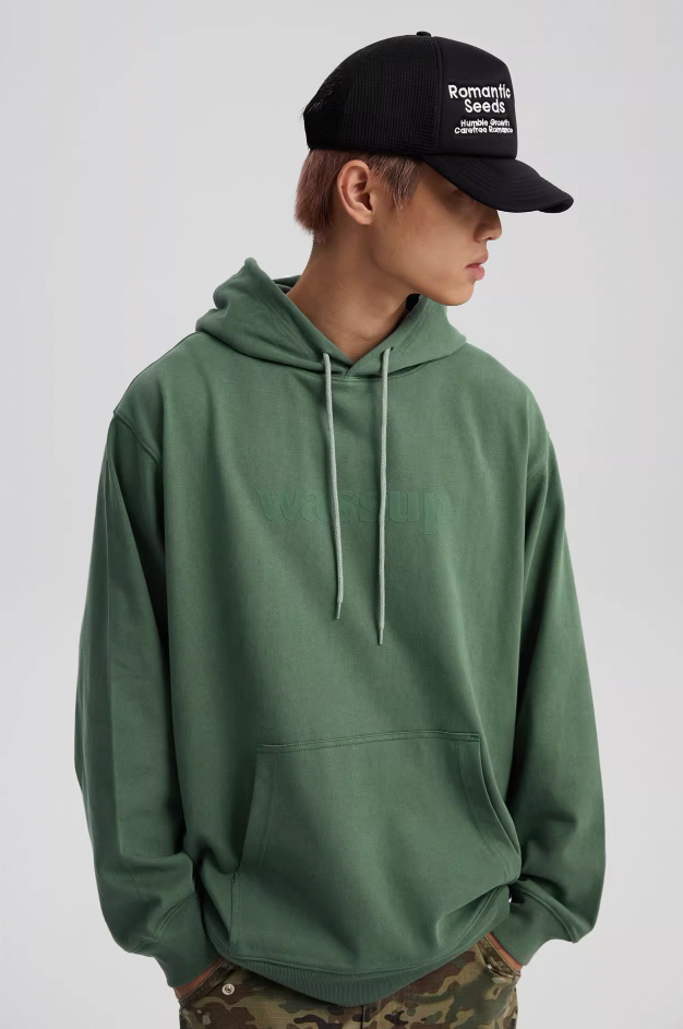 Wassup House Basic 3D Foam Logo Print Hoodie