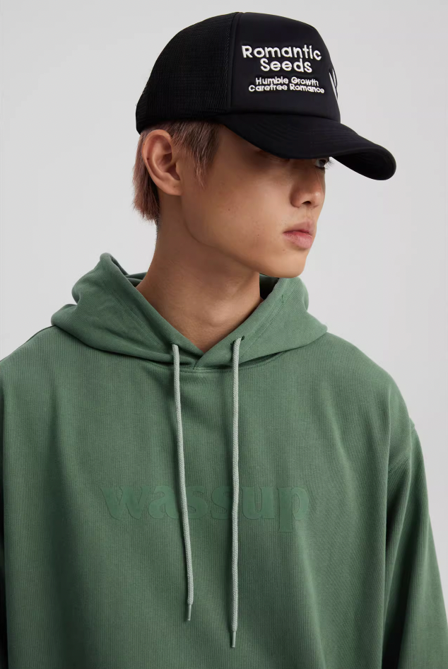 Wassup House Basic 3D Foam Logo Print Hoodie