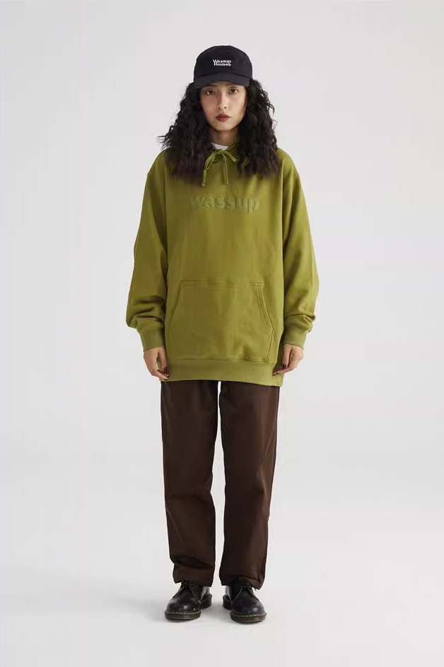 Wassup House Basic 3D Foam Logo Print Hoodie