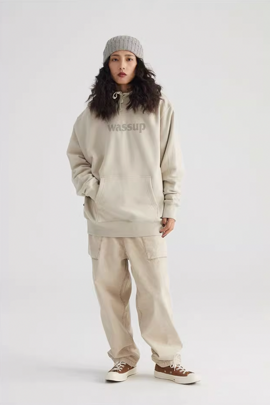 Wassup House Basic 3D Foam Logo Print Hoodie