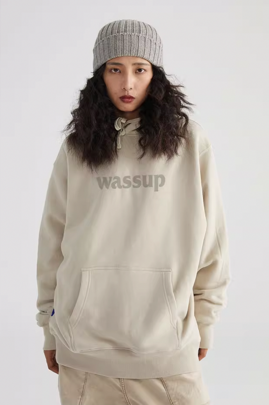 Wassup House Basic 3D Foam Logo Print Hoodie