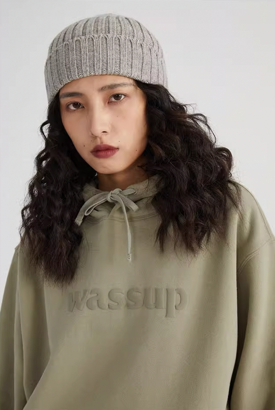 Wassup House Basic 3D Foam Logo Print Hoodie