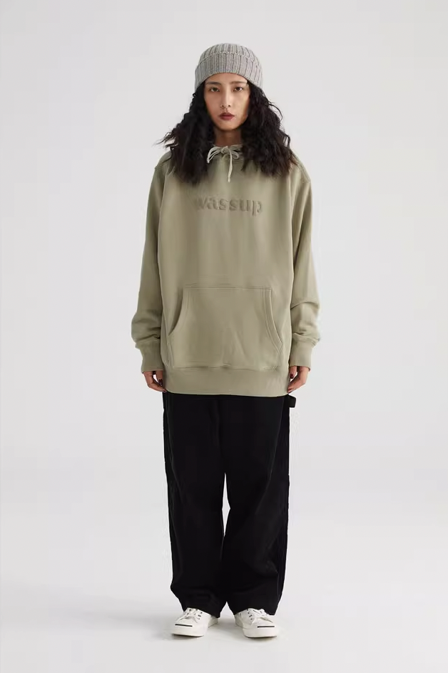 Wassup House Basic 3D Foam Logo Print Hoodie