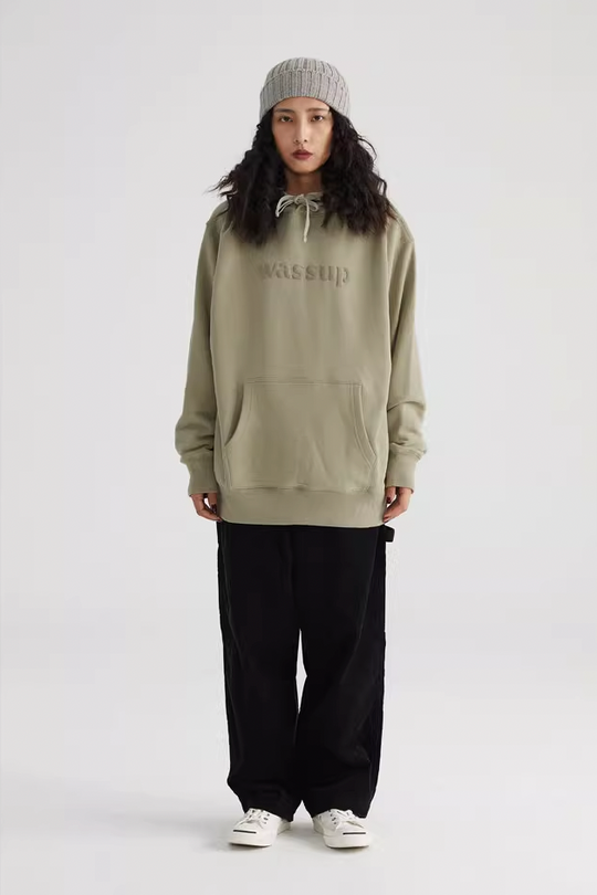 Wassup House Basic 3D Foam Logo Print Hoodie