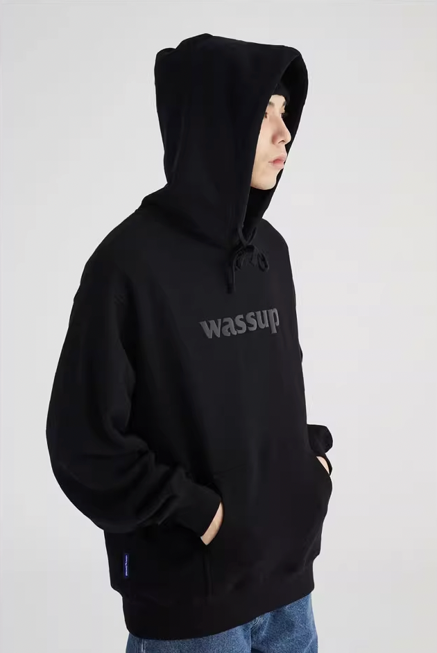 Wassup House Basic 3D Foam Logo Print Hoodie