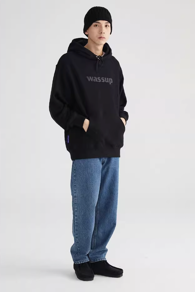 Wassup House Basic 3D Foam Logo Print Hoodie