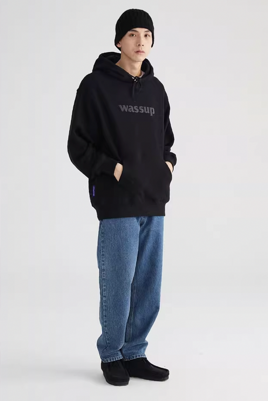 Wassup House Basic 3D Foam Logo Print Hoodie