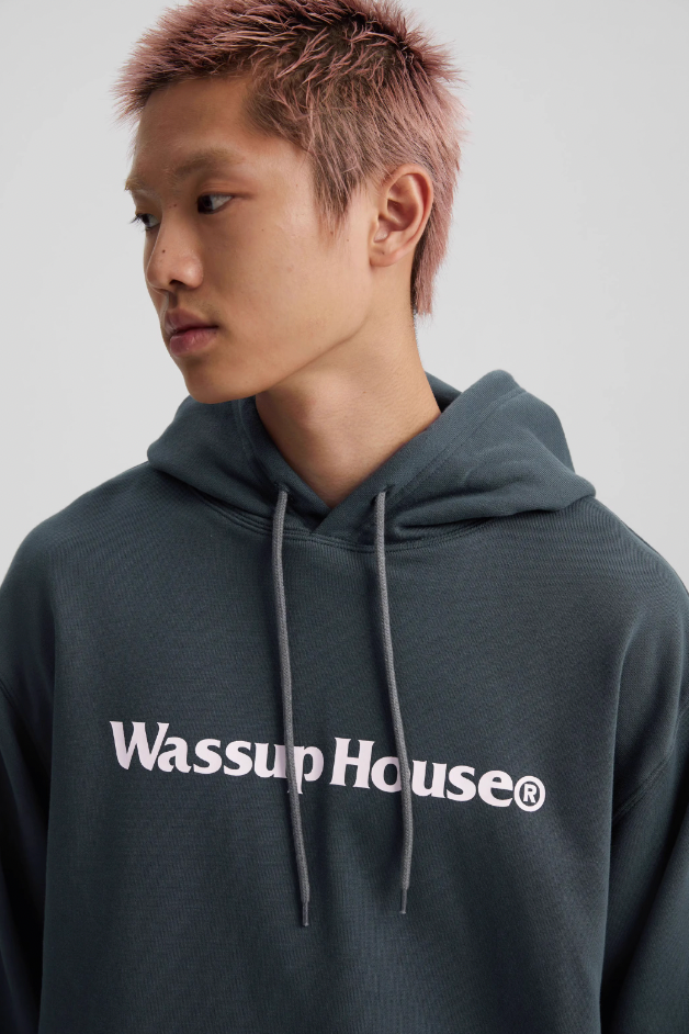 Wassup House Basic Large Logo Print Hoodie