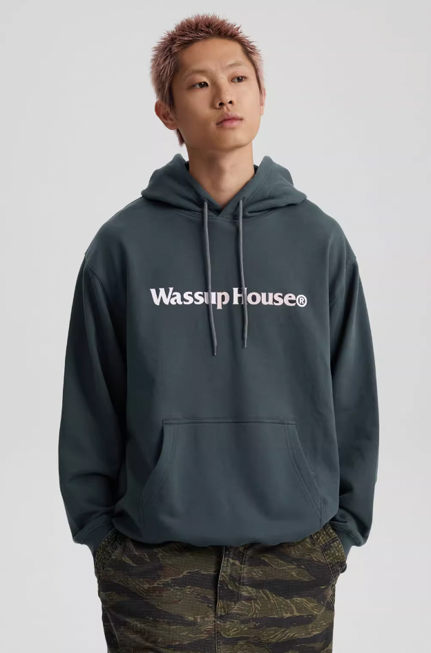Wassup House Basic Large Logo Print Hoodie