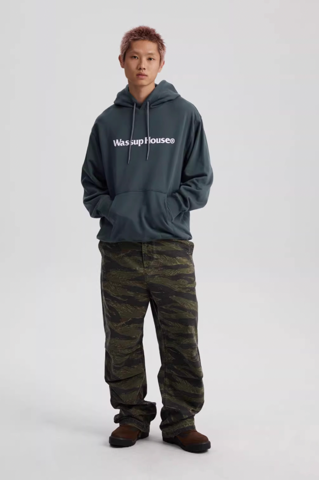 Wassup House Basic Large Logo Print Hoodie