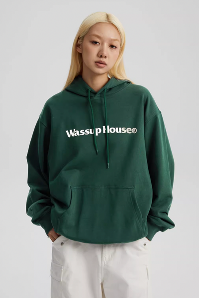 Wassup House Basic Large Logo Print Hoodie