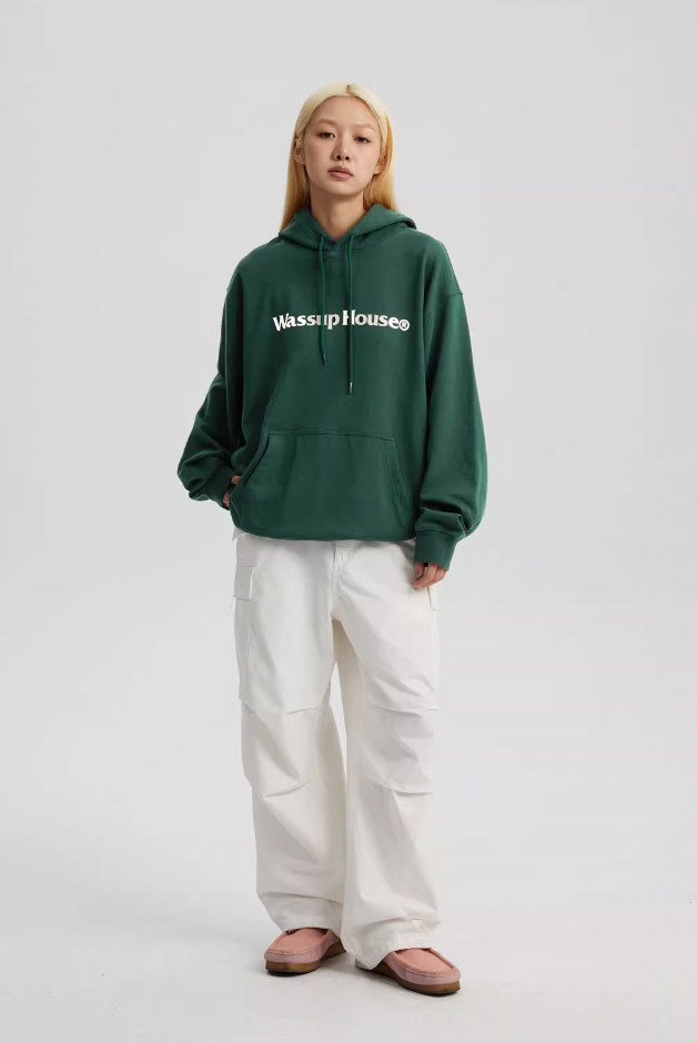 Wassup House Basic Large Logo Print Hoodie