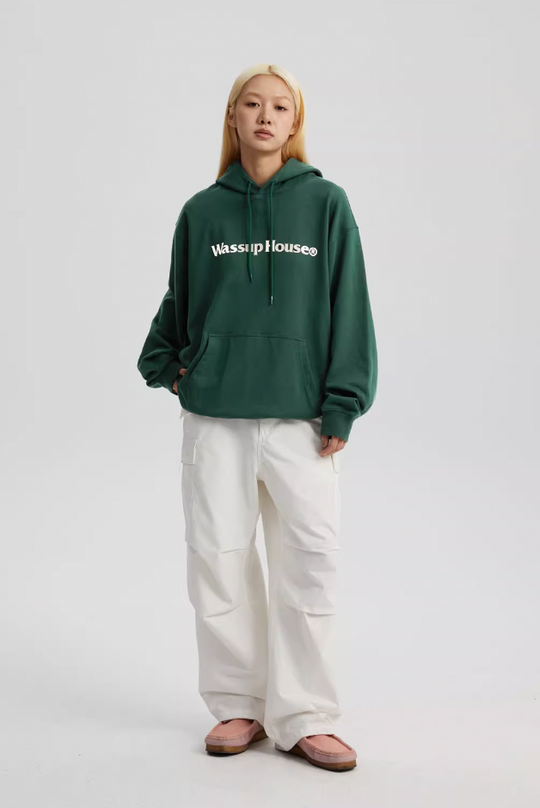 Wassup House Basic Large Logo Print Hoodie