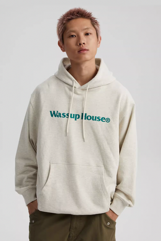 Wassup House Basic Large Logo Print Hoodie