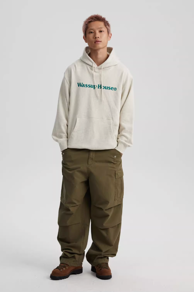 Wassup House Basic Large Logo Print Hoodie