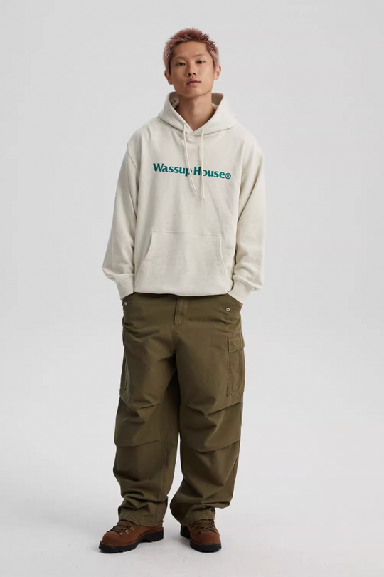 Wassup House Basic Large Logo Print Hoodie