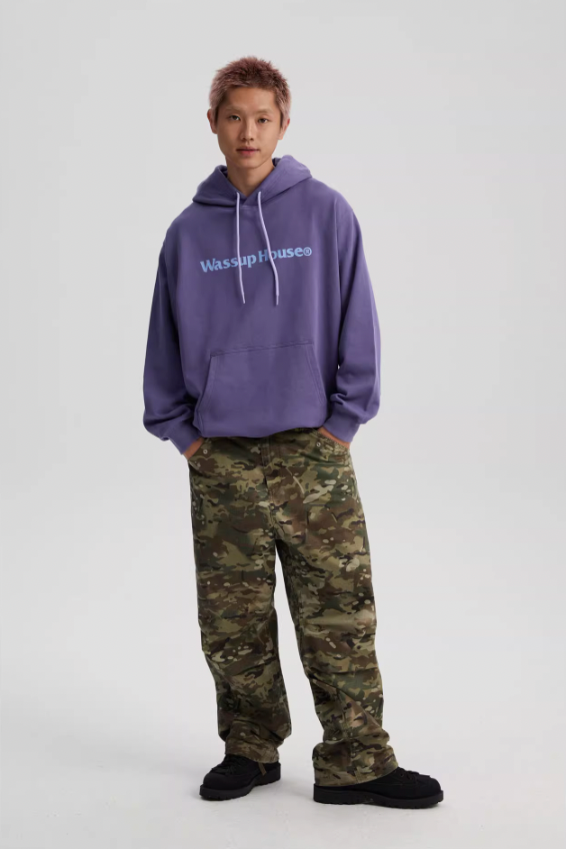 Wassup House Basic Large Logo Print Hoodie