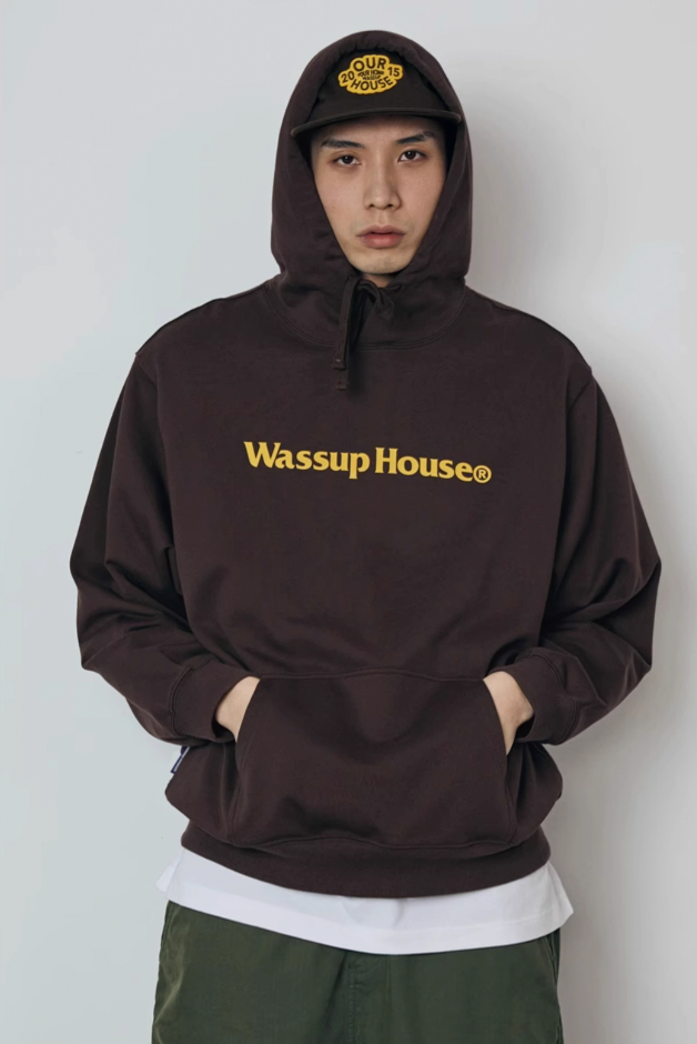 Wassup House Basic Large Logo Print Hoodie