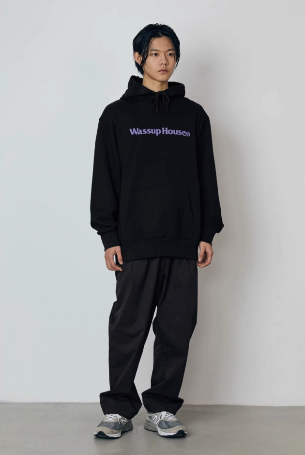 Wassup House Basic Large Logo Print Hoodie