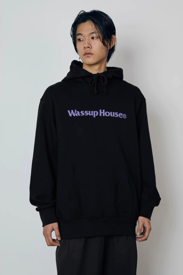 Wassup House Basic Large Logo Print Hoodie