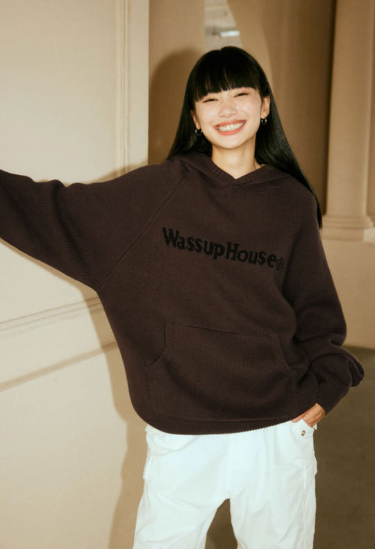 Wassup House Basic Logo Knit Hoodie
