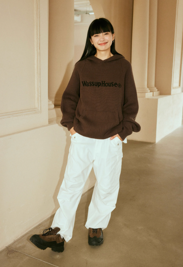 Wassup House Basic Logo Knit Hoodie