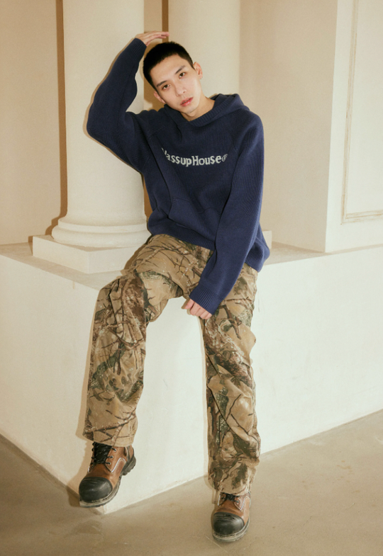 Wassup House Basic Logo Knit Hoodie