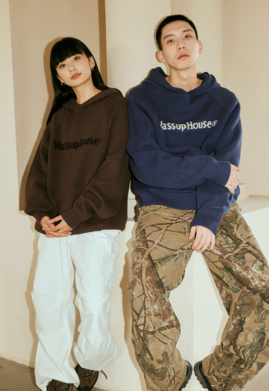 Wassup House Basic Logo Knit Hoodie