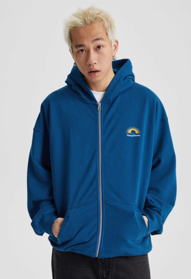 Wassup House Sunrise Sunset Print Zipper Hoodie