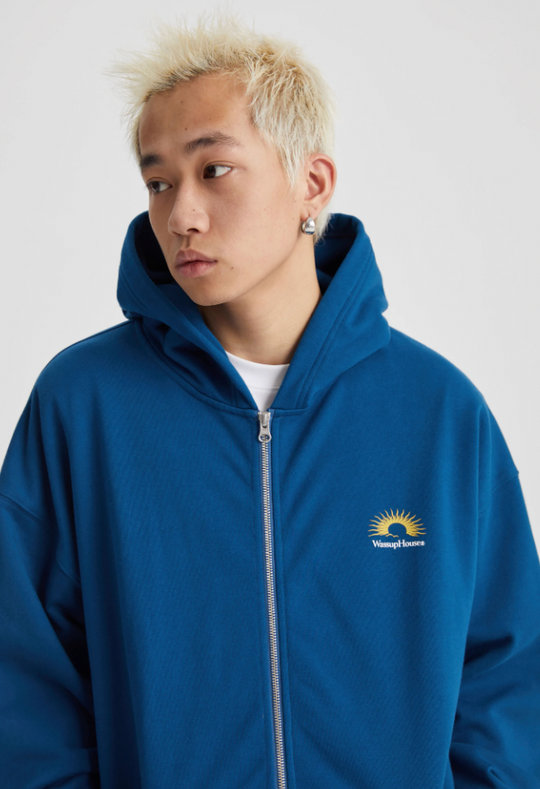 Wassup House Sunrise Sunset Print Zipper Hoodie