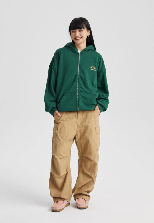 Wassup House Sunrise Sunset Print Zipper Hoodie