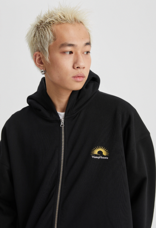 Wassup House Sunrise Sunset Print Zipper Hoodie