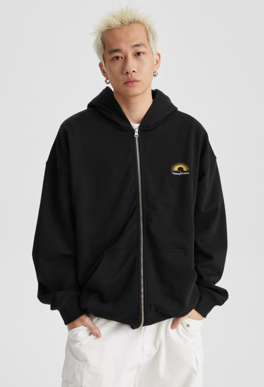 Wassup House Sunrise Sunset Print Zipper Hoodie