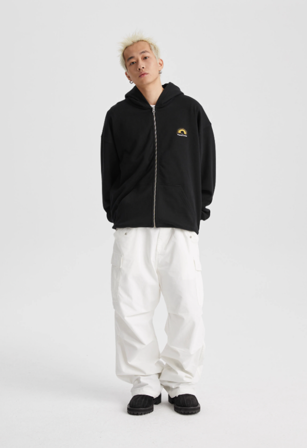 Wassup House Sunrise Sunset Print Zipper Hoodie