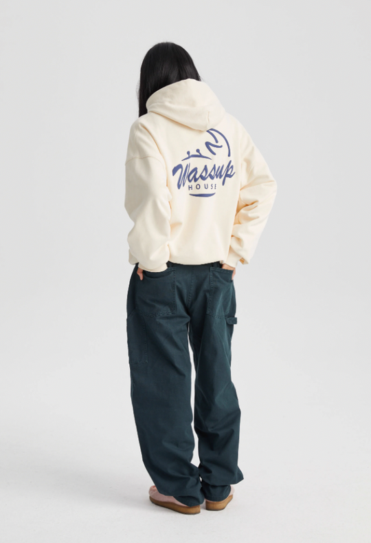 Wassup House Crab Graffiti Word Foam Print Hoodie