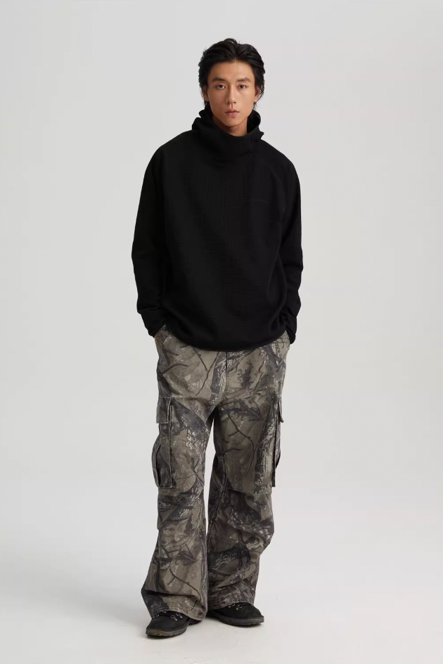 Wassup House Basic Waffle Embroidery Hoodie