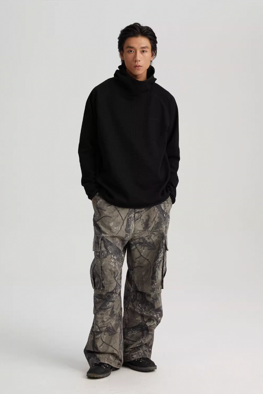 Wassup House Basic Waffle Embroidery Hoodie