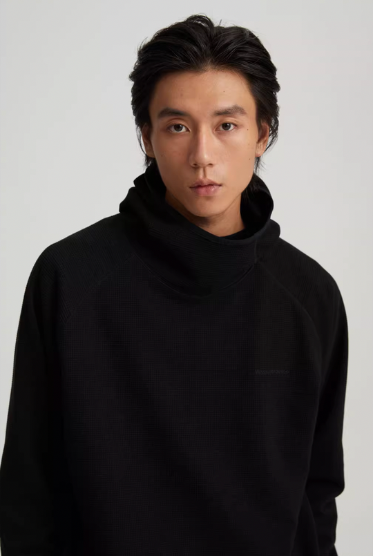 Wassup House Basic Waffle Embroidery Hoodie