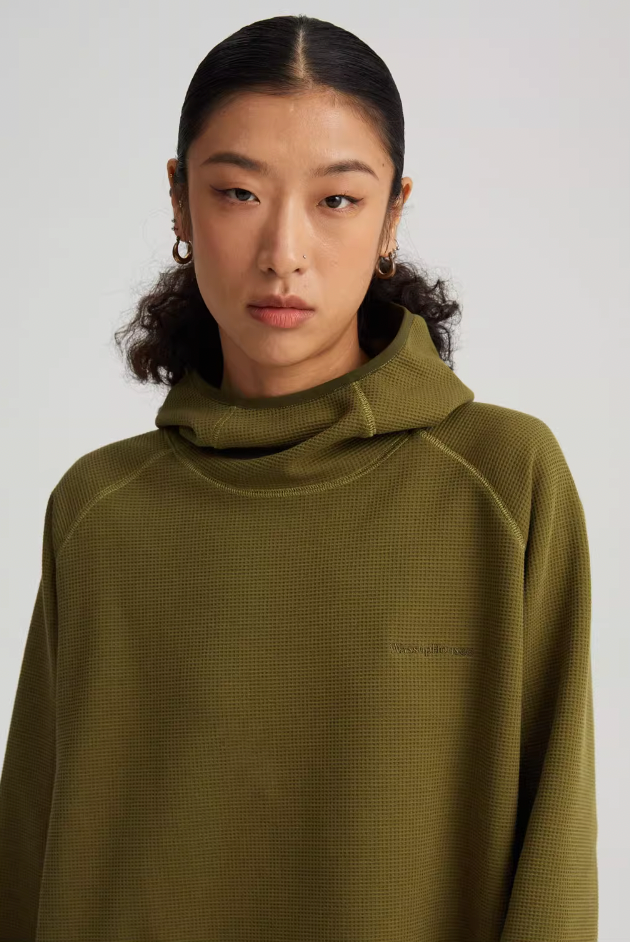 Wassup House Basic Waffle Embroidery Hoodie