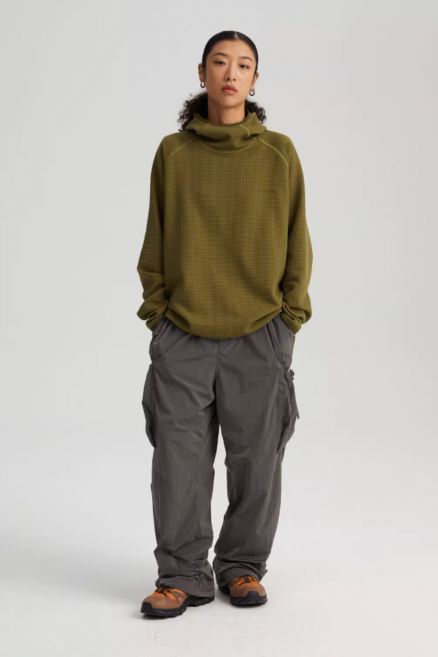 Wassup House Basic Waffle Embroidery Hoodie