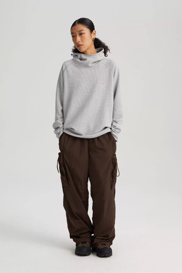 Wassup House Basic Waffle Embroidery Hoodie