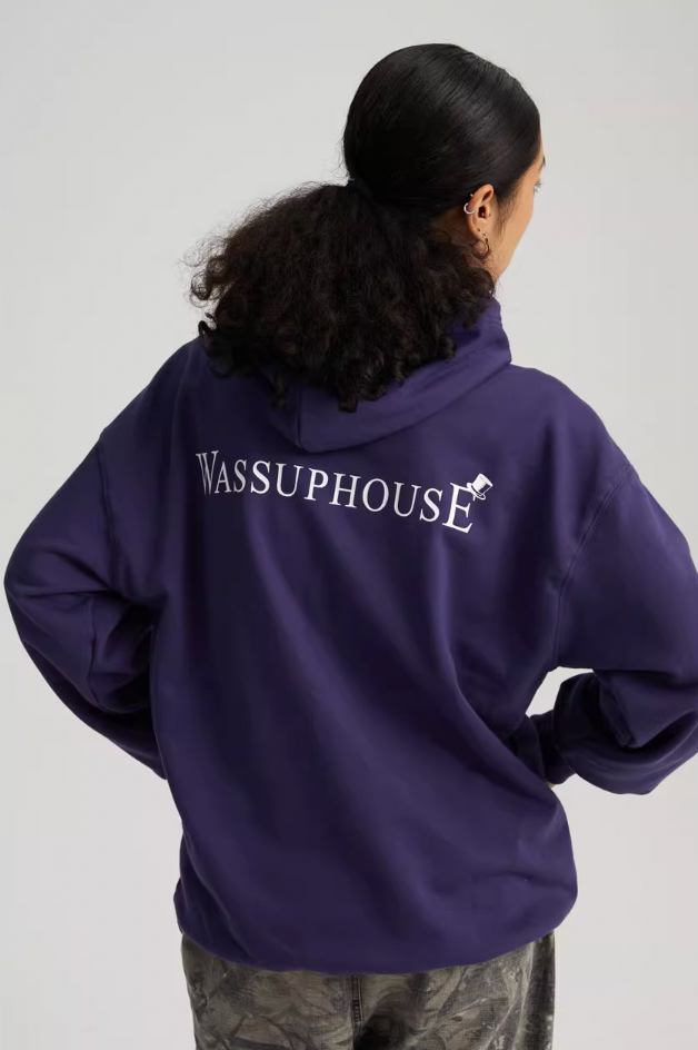 Wassup House Torn Face Print Hoodie