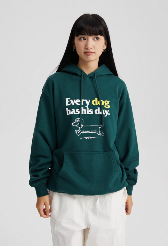 Wassup House Puppy's Day Print Hoodie