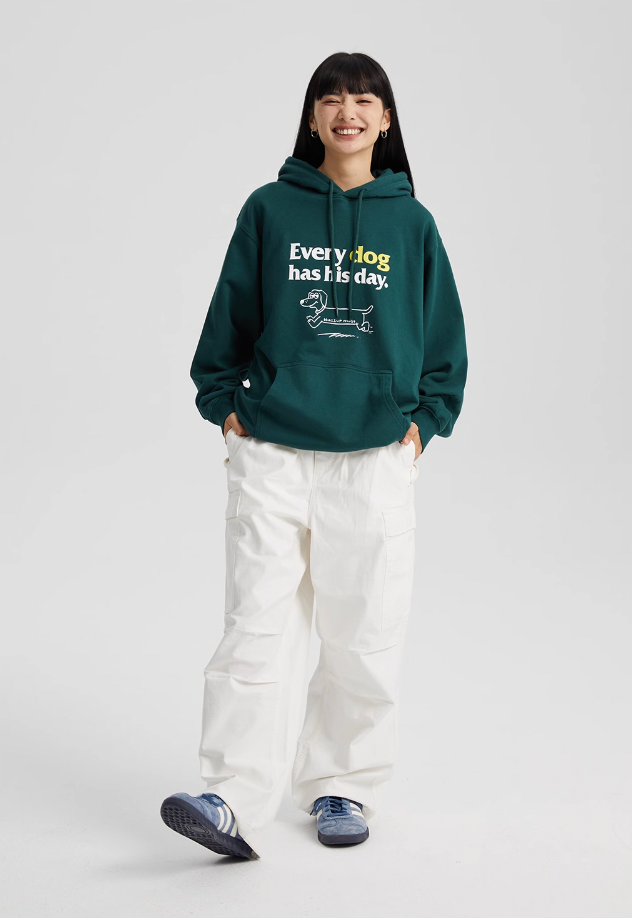 Wassup House Puppy's Day Print Hoodie