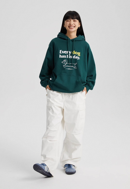 Wassup House Puppy's Day Print Hoodie