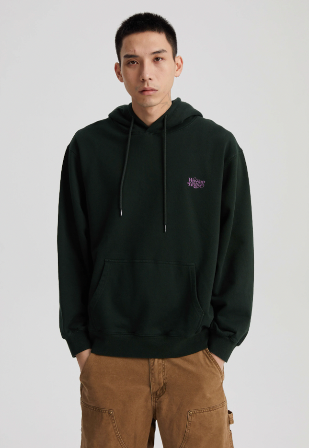 Wassup House Slogan Print Hoodie