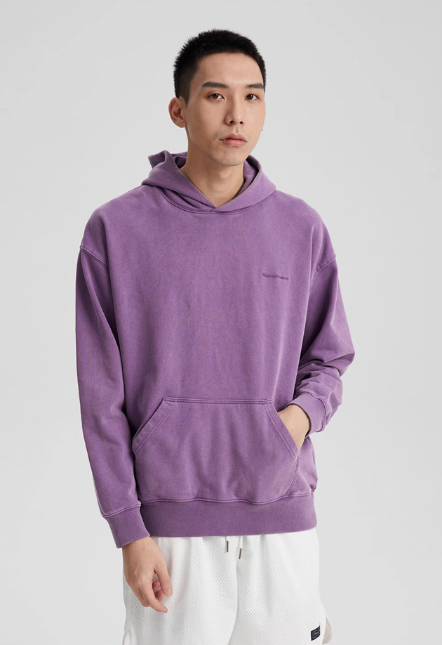 Wassup House Washed Embroidered Logo Hoodie