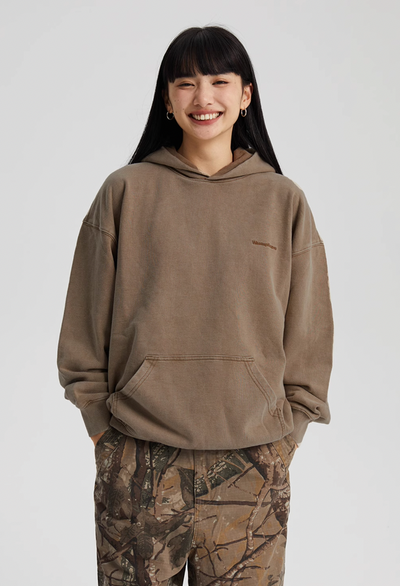 Wassup House Washed Embroidered Logo Hoodie