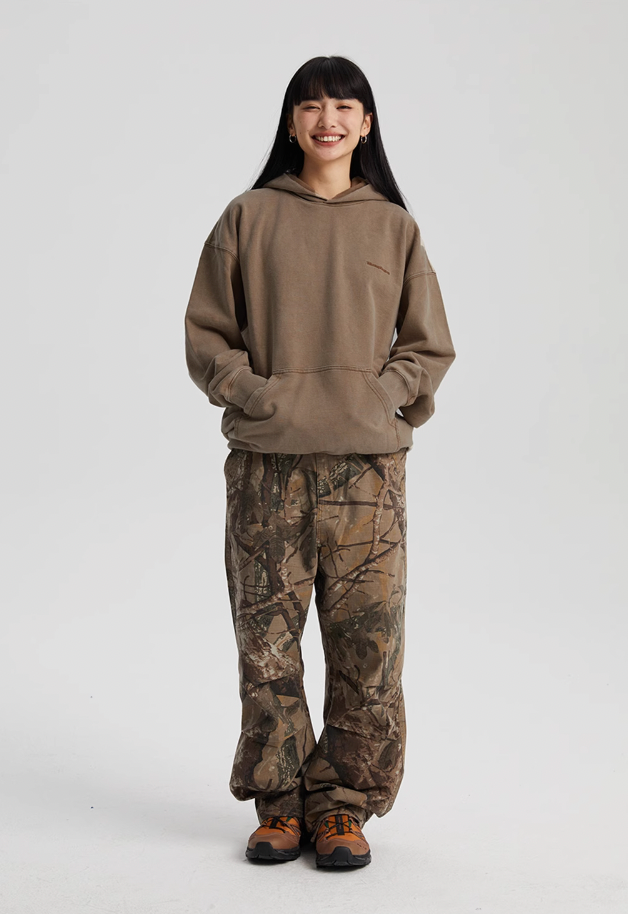 Wassup House Washed Embroidered Logo Hoodie